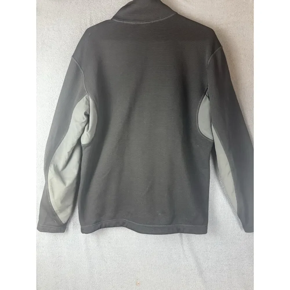 The North Face Jacket Mens Medium Black Gray TKA Stealth Fleece Full Zip Stretch